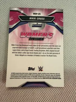 2026 Topps Chrome WWE Nikki Cross Women's Division 1/5 Red Refractor - Image 2
