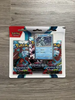 Pokemon TCG S&V Paradox Rift Triple Blister Pack Arctibax Promo Holo - Image 1
