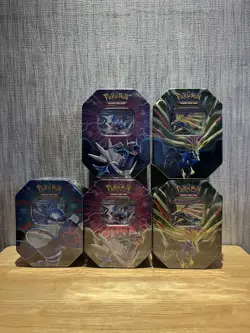 5x Pokemon TCG Azure Legends Tin - Kyogre/Xerneas/Dialga - Brand New & Sealed ✅ - Image 1