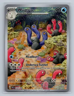 Pokemon Wugtrio 224/091 Illustration Rare Paldean Fates Holo NM - Image 1