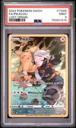 2022 Pikachu #TG05 Pokemon English SWSH Lost Origin Full Art PSA 9 MINT - Image 1