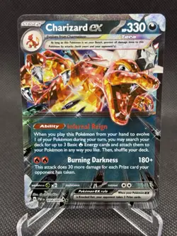 Charizard ex 054/091 Holo Scarlet & Violet Paldean Fates Pokemon Card - Image 1