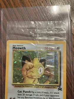 Pokemon Meowth Black Star Promo #10 - SEALED Small Crease In Corner - Image 3