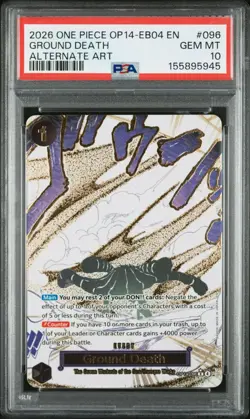 PSA 10 2026 ONE PIECE OP14 EB04 THE AZURE SEA'S SEVEN 096 GROUND DEATH ALT ART - Image 1