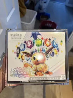 Pokemon TCG Prismatic Evolutions Elite Trainer Box Sealed With Acrylic Case - Image 1