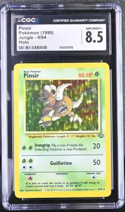 CGC 8.5 NM/MINT+ Pinsir 9/64 Jungle Holo Pokemon Card - Image 1
