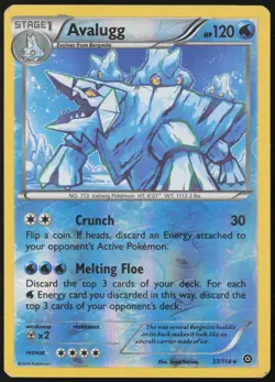 Avalugg 37/114 Rare Steam Siege Pokemon Reverse Holo Lightly Played - Image 1