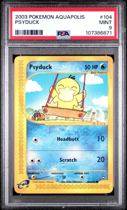 2003 POKEMON AQUAPOLIS #104 PSYDUCK PSA 9 - Image 1