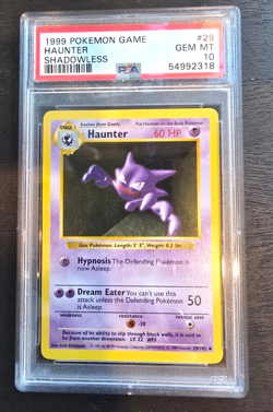 Pokemon Haunter Shadowless (Low POP) PSA 10 Base Set 29/102 Vintage 1999 WOTC 29 - Image 1
