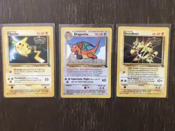 Pikachu, Dragonite, Electrabuz Pokemon The First Movie Promo Pokemon Cards - Image 1