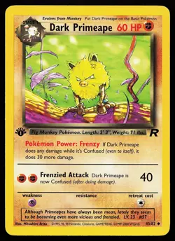 Dark Primeape 43/82 1st Edition Uncommon Team Rocket Pokemon Card - Image 1