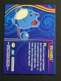 Pokemon Card - Marill #183 - Johto Series - Topps Blue Logo 1st Edition - Image 2