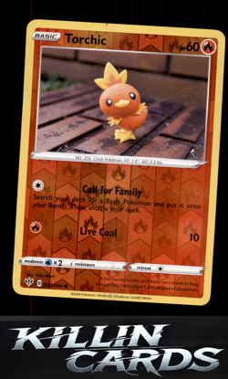 Reverse Holofoil Torchic 022/189 Pokemon Common SWSH03: Darkness Ablaze Card NM - Image 1