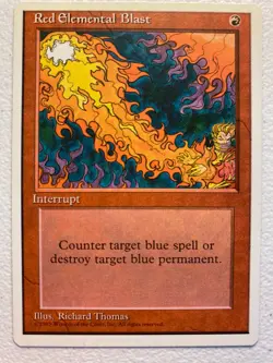 MTG 1x Red Elemental Blast Core Set 4th Edition OLD SCHOOL Magic Gathering x1 LP - Image 1
