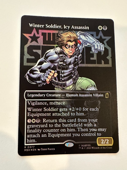 MTG Marvel Super Heroes Winter Soldier, Icy Assassin Borderless Foil NM - Image 1