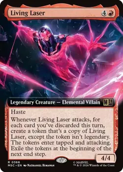 Living Laser Extended Art Marvel Super Heroes NM MTG - Image 1