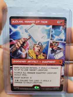 Mjolnir, Hammer of Thor (Borderless) 303 Marvel Super Heroes MTG NM - Image 1