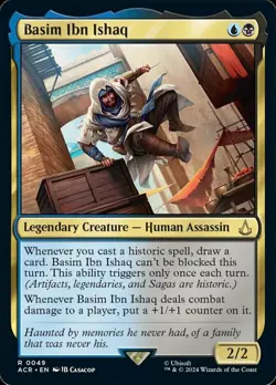 MTG Basim Ibn Ishaq - Foil, Universes Beyond: Assassin's Creed, Lightly Played, - Image 1