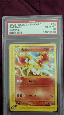 Pokemon 2002 Rapidash 074/093 Sample E Card PSA 10 GEM MINT - Image 1