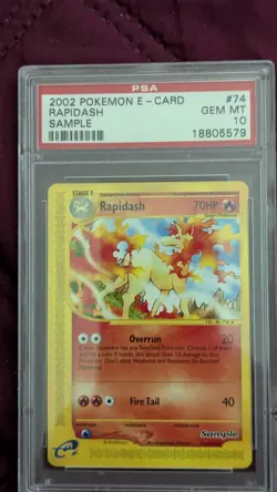 Pokemon 2002 Rapidash 074/093 Sample E Card PSA 10 GEM MINT - Image 2