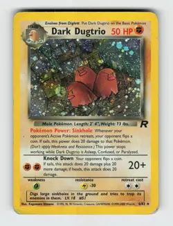 Dark Dugtrio 6/82 - Pokemon - Team Rocket - Unlimited Holo Rare - HP - Image 1