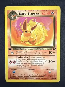Pokemon 1st Edition Team Rocket Dark Flareon 35/82 - LP - Image 1
