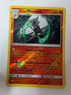 Alolan Marowak 12/111 Holo Rare Crimson Invasion Pokemon Reverse Holo Near Mint - Image 1