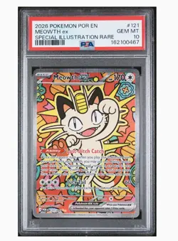2026 Pokemon Perfect Order Meowth ex Special Illustration Rare #121/088 PSA 10 - Image 1