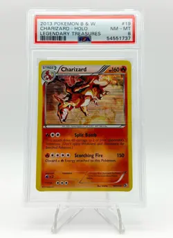 2013 POKEMON LEGENDARY TREASURES CHARIZARD HOLO 19/113 PSA 8 - Image 1