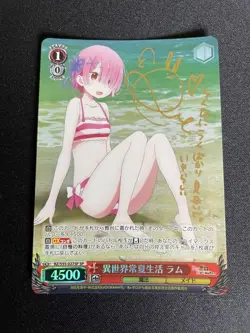 Weiss Schwarz Re:Zero Ram SP Signed Trading Card from Isekai - Image 1