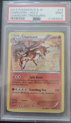 2013 Pokemon B & W Legendary Treasures Holo Charizard 19 PSA 9 Mint - Image 1