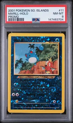 Marill Holo Promo Pokemon Southern Islands 11/18 PSA 8 - Image 1