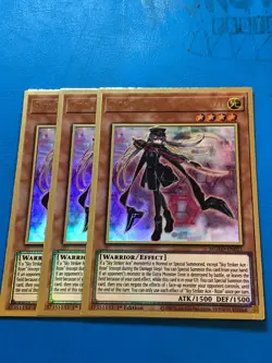 YUGIOH 3x Gold Rare Sky Striker - Roze MGED-EN021 1st Edition - Image 1