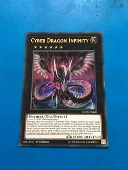 YUGIOH Ultra Rare Cyber Dragon Infinity LEDD-ENB31 1st Edition PLAYED - Image 1