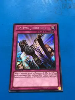 YUGIOH Secret Rare Solemn Judgment LCJW-EN182 1st Edition - Image 1