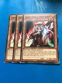 YUGIOH 3x Common Ghost Ogre & Snow Rabbit SDAZ-EN017 1st Edition - Image 1