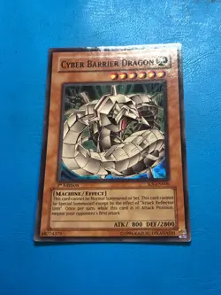YUGIOH Super Rare Cyber Barrier Dragon SOI-EN006 1st Edition PLAYED - Image 1