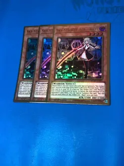 YUGIOH 3x Gold Rare Sky Striker Ace - Raye MGED-EN017 1st Edition - Image 1