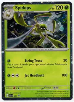 Spidops 009 Black Star Promo Pokemon Card Scarlet And Violet Era Holo - Image 1