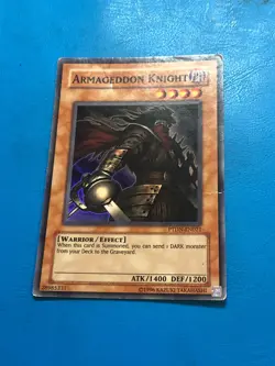 YUGIOH Super Rare Armageddon Knight PTDN-EN021 PLAYED - Image 1