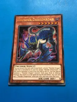 YUGIOH Ultra Rare Thunder Dragonroar SOFU-EN021 1st Edition - Image 1