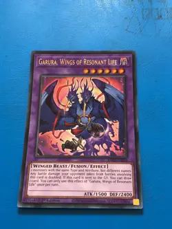 YUGIOH Ultra Rare Garura, Wings Of Resonant Life RA02-EN024 1st Edition - Image 1