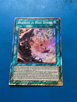 YUGIOH Platinum Secret Rare Branded In High Spirits RA05-EN067 1st Edition - Image 1