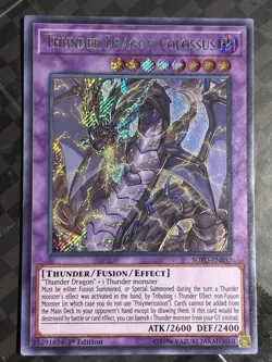 Thunder Dragon Colossus Secret Rare 1st Edition SOFU-EN037 NM Yugioh x1 - Image 1