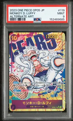 One Piece Japanese Monkey D. Luffy OP05-119 Secret Rare Alternate Art PSA 9 - Image 1