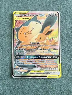 Pokemon TCG Eevee & Snorlax GX Tag Team SM169 Black Star Promo Sun & Moon - Image 1
