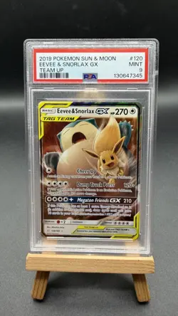 Pokemon TCG Eevee & Snorlax GX 2019 Team Up 120/181 PSA 9 MINT - Image 1