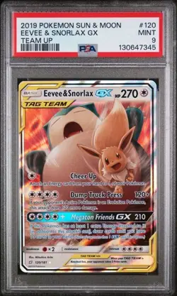 Pokemon TCG Eevee & Snorlax GX 2019 Team Up 120/181 PSA 9 MINT - Image 3