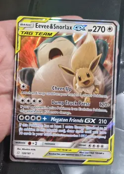 Eevee & Snorlax GX 120/181 - Tag Team Up Pokemon TCG Sun And Moon - Image 1