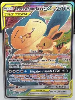 Pokemon TCG Eevee & Snorlax GX Tag Team SM169 Black Star Promo Sun & Moon NM - Image 1